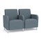 Lesro Siena Lounge Reception 2 Seat Tandem Seating, Brushed Steel, RF Serene Upholstery SN2103 - alternate 1